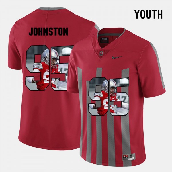 Ohio State Buckeyes Cameron Johnston Youth #95 Red Pictorial Fashion College Football Jersey 2404KTLG2